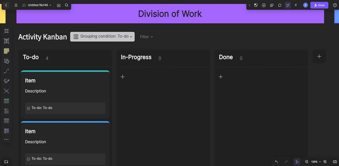 editing the kanban board