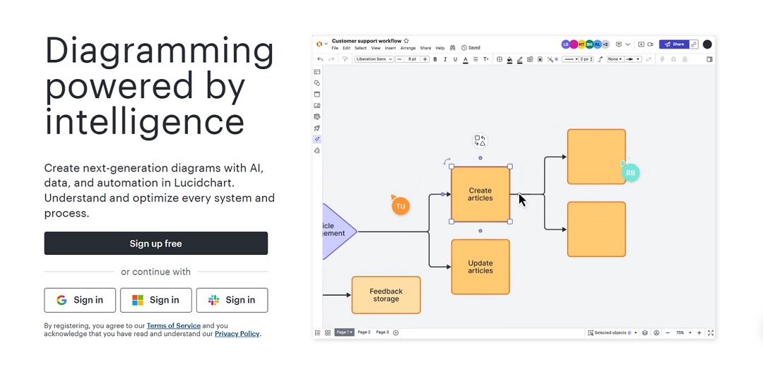 lucidchart website interface