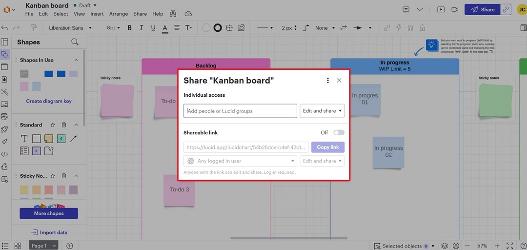 sharing kanban board