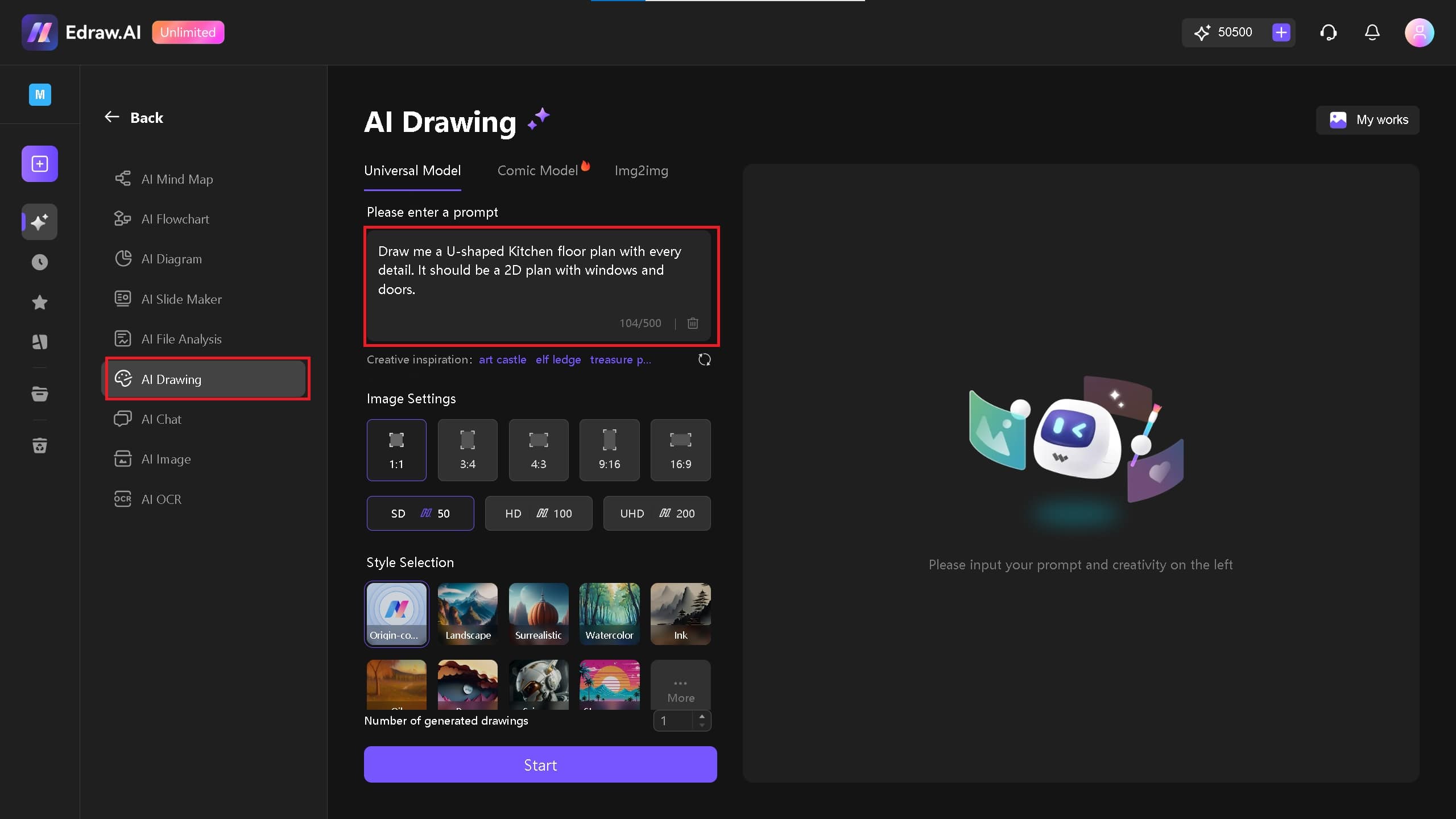 ai drawing on Edraw.AI