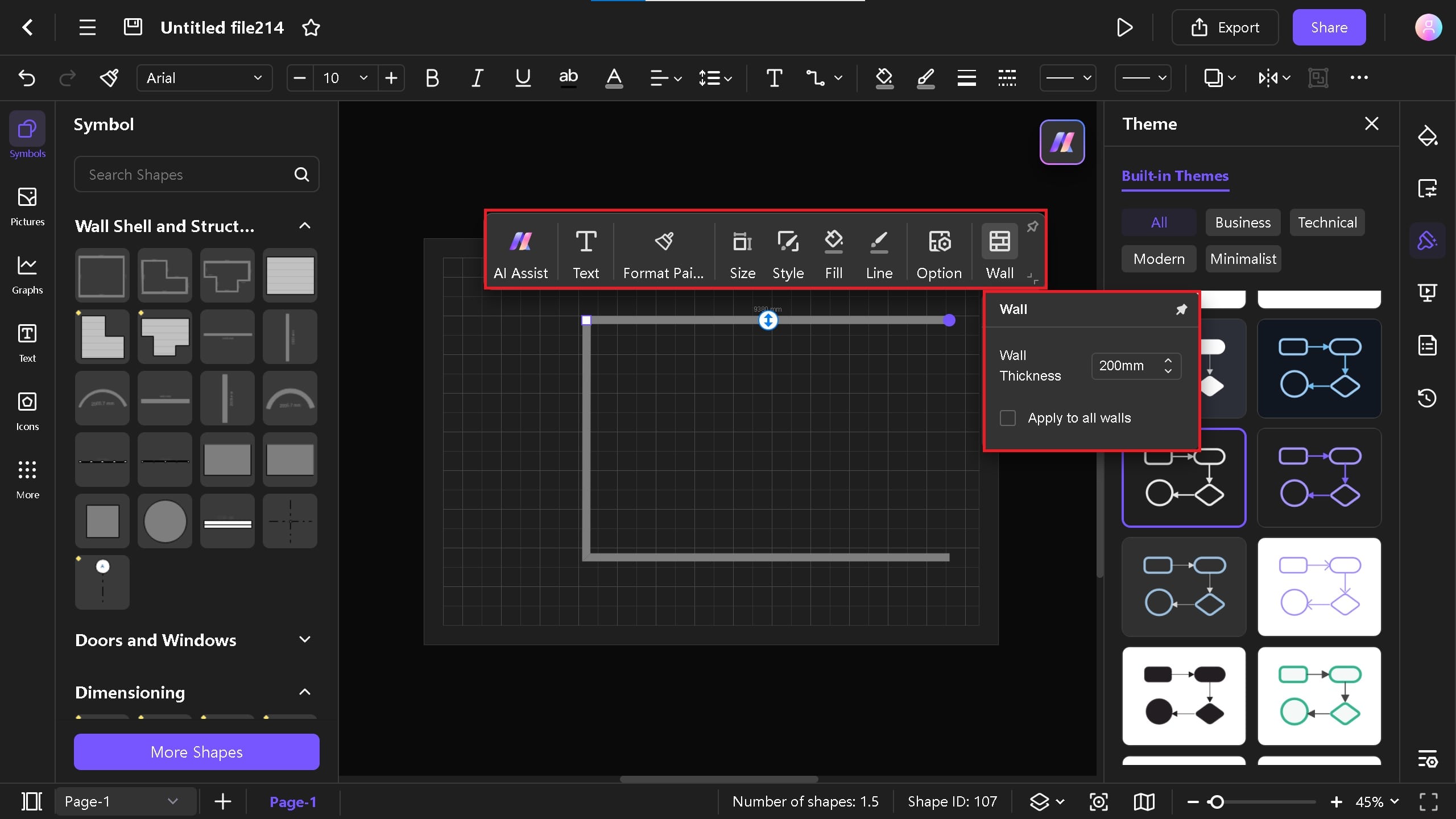 designing a U-shaped kitchen on Edraw.AI