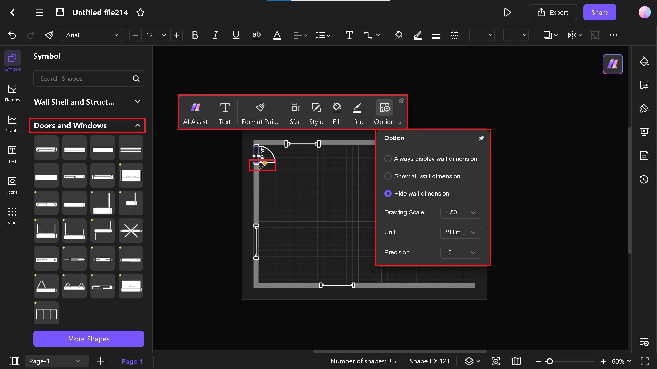 add doors on Edraw.AI