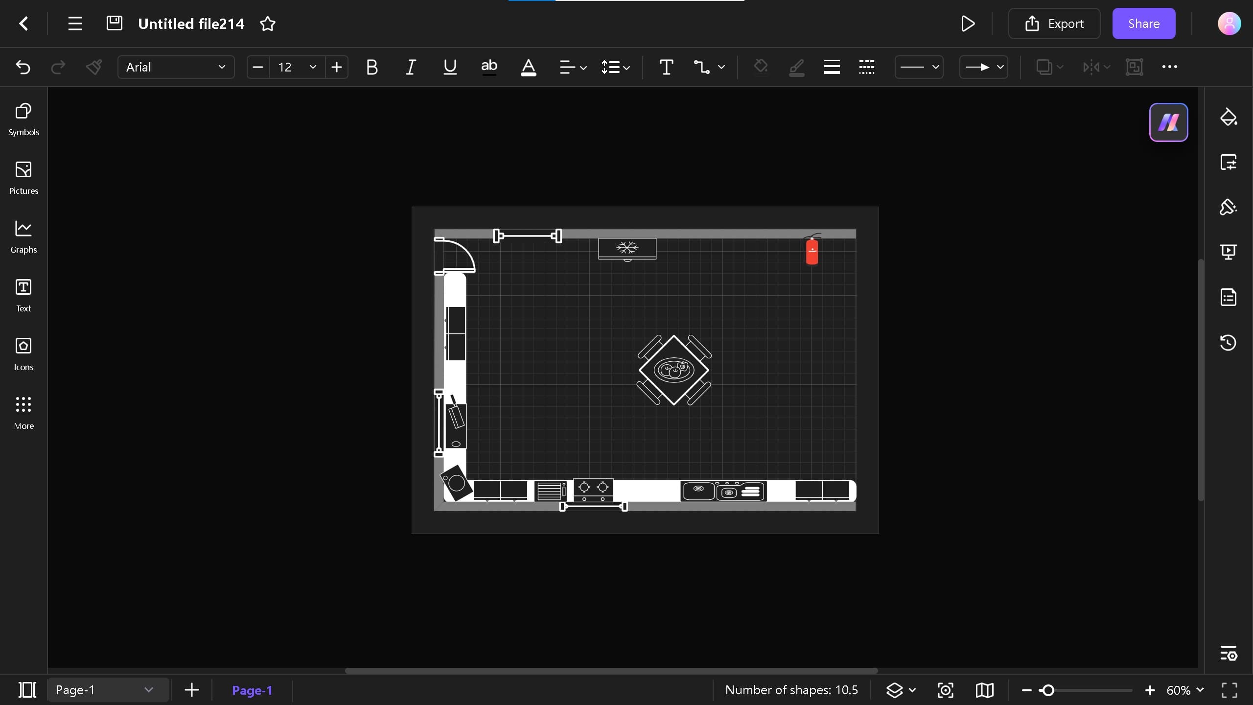 kitchen plan on Edraw.AI