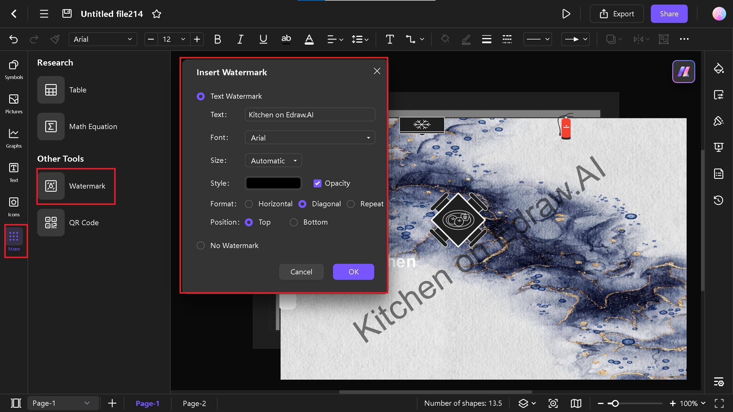 watermark on Edraw.AI