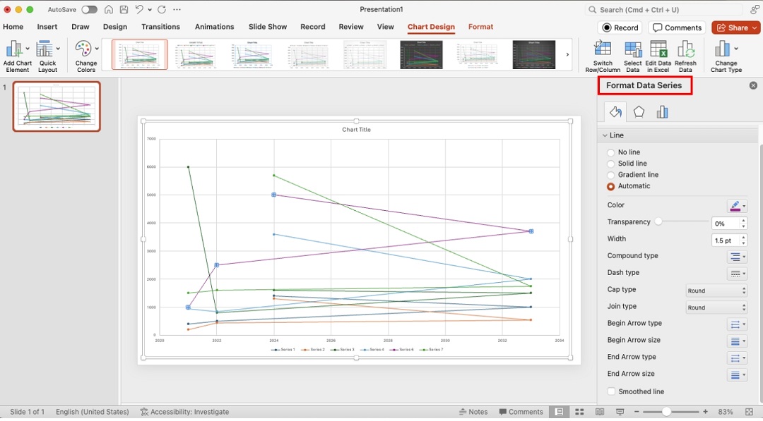 open the format data series