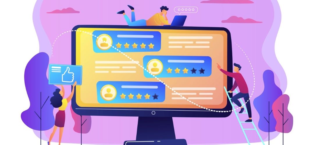 user rating and reviews illustration