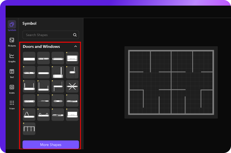 doors and windows symbols on Edraw.AI