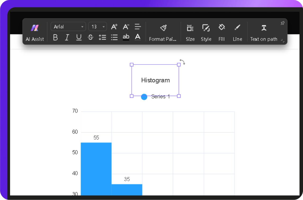 inserting histogram title