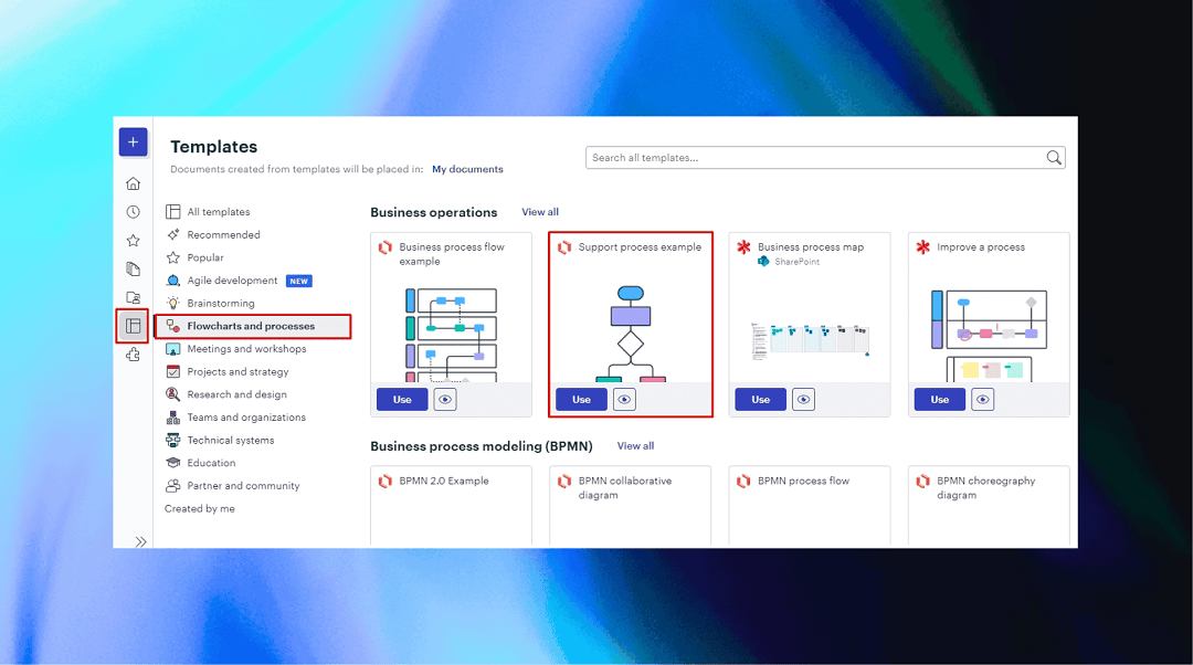 create flowchart lucidchart templates