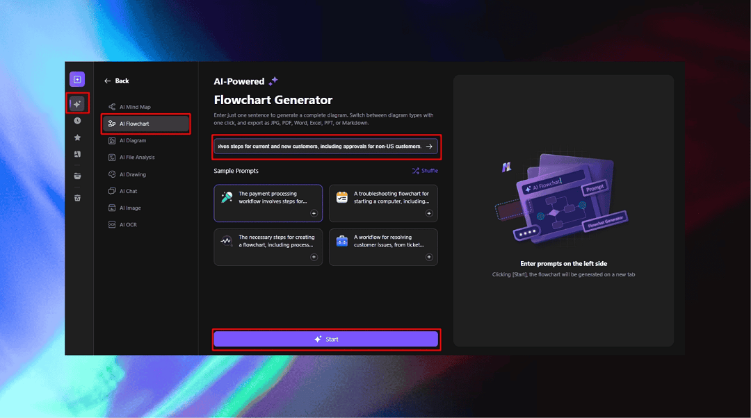 ai flowchart generator edrawai