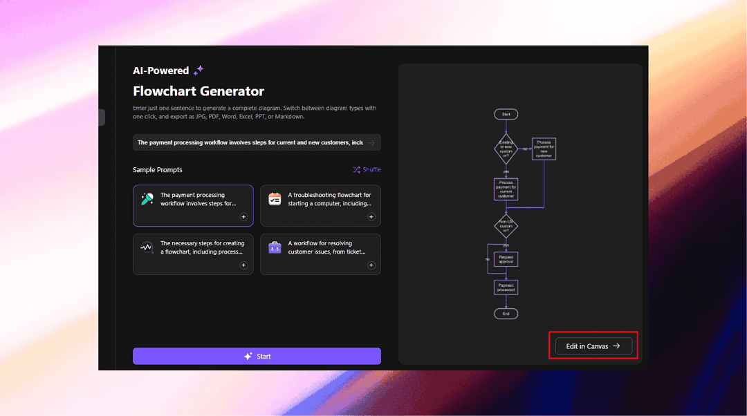 ai flowchart generator edrawai