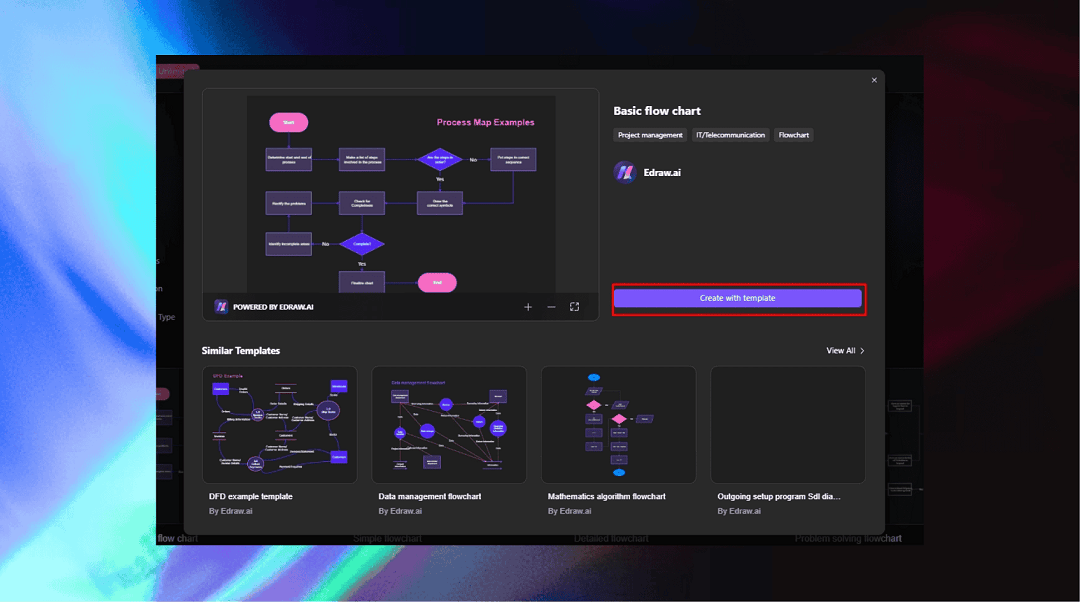 create flowchart using templates