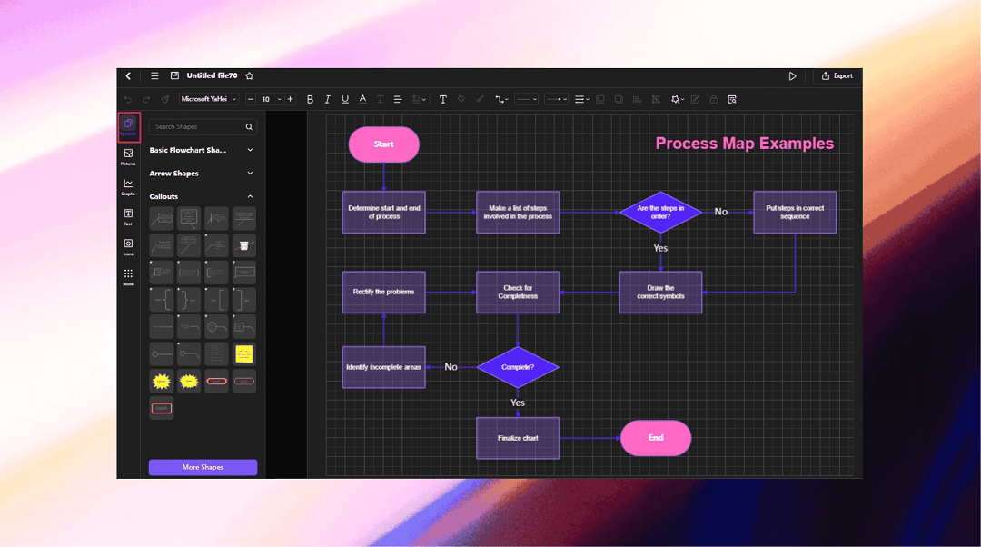 create flowchart using templates