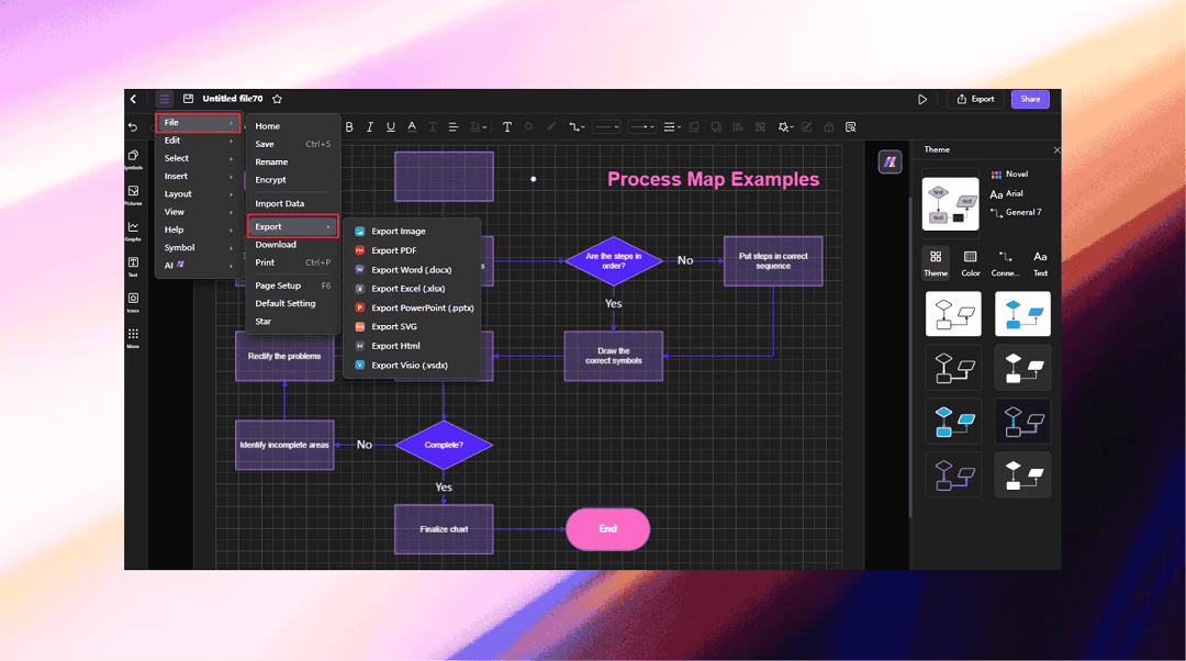 create flowchart using templates