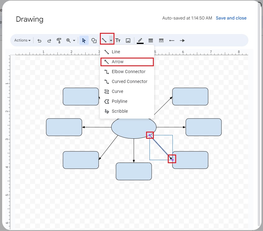 connect the main subject with all subtopics