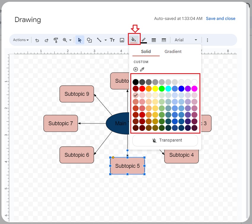 change the shape color