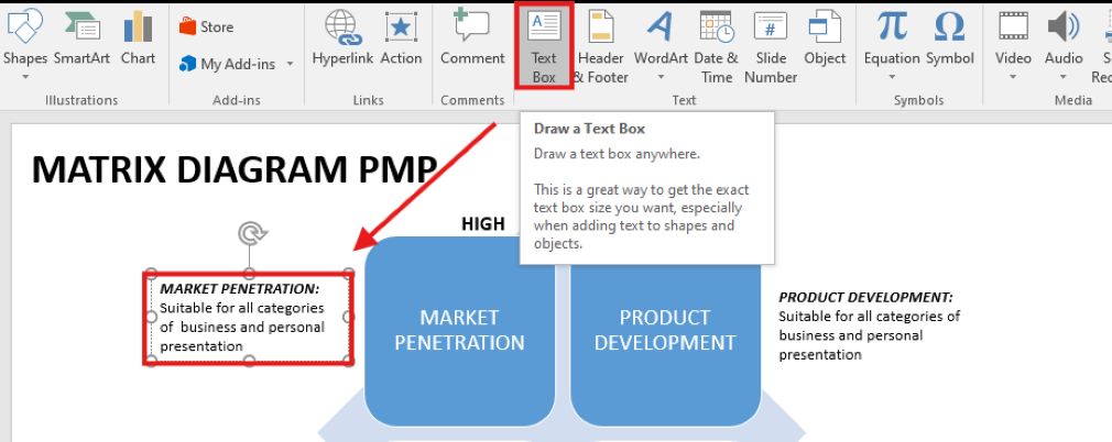 text boxes for diagram