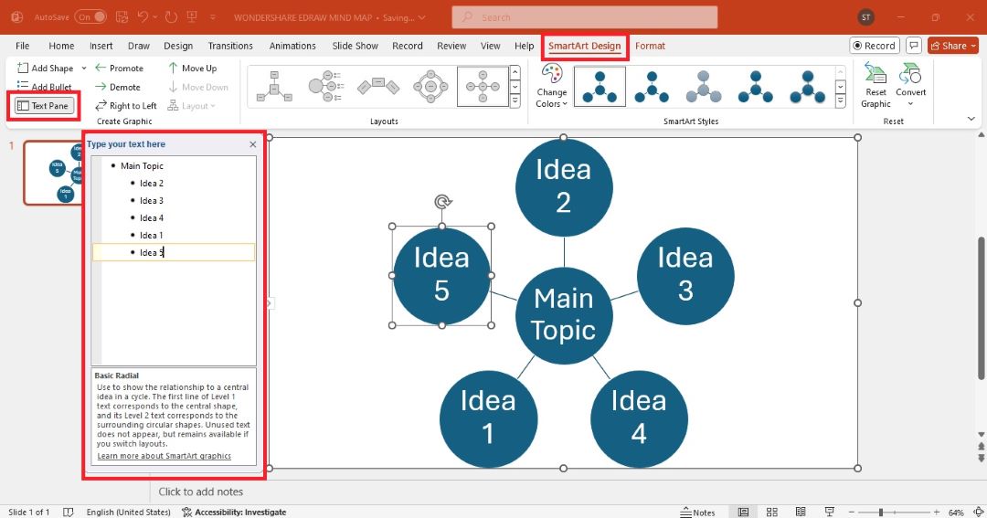 open text pane in ms powerpoint