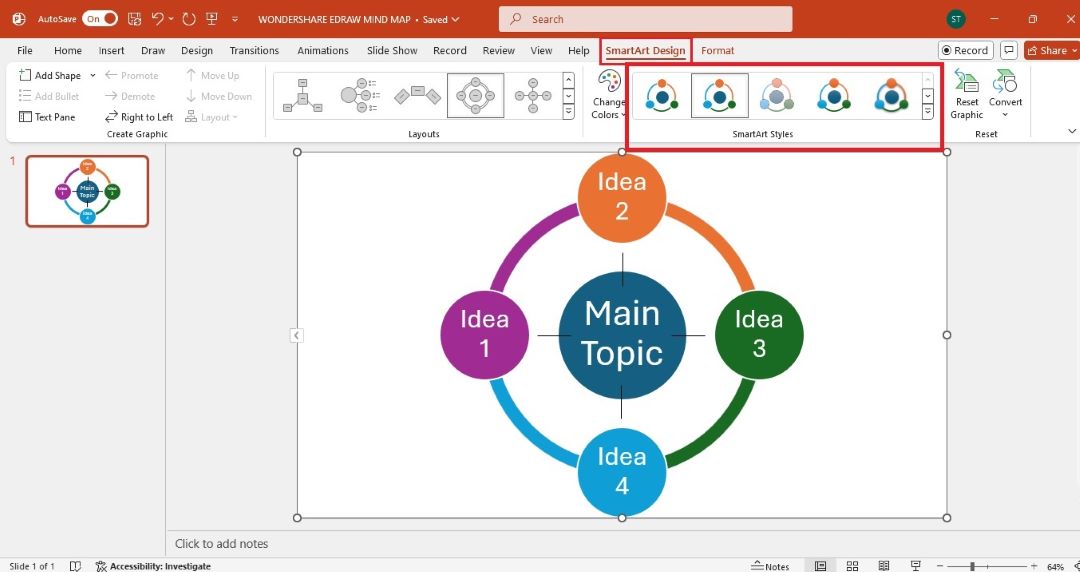 powerpoint smartart styles one click change