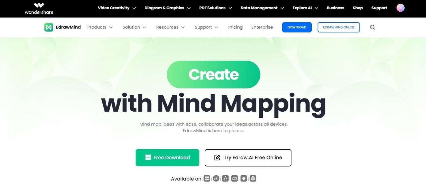 edrawmind main website interface