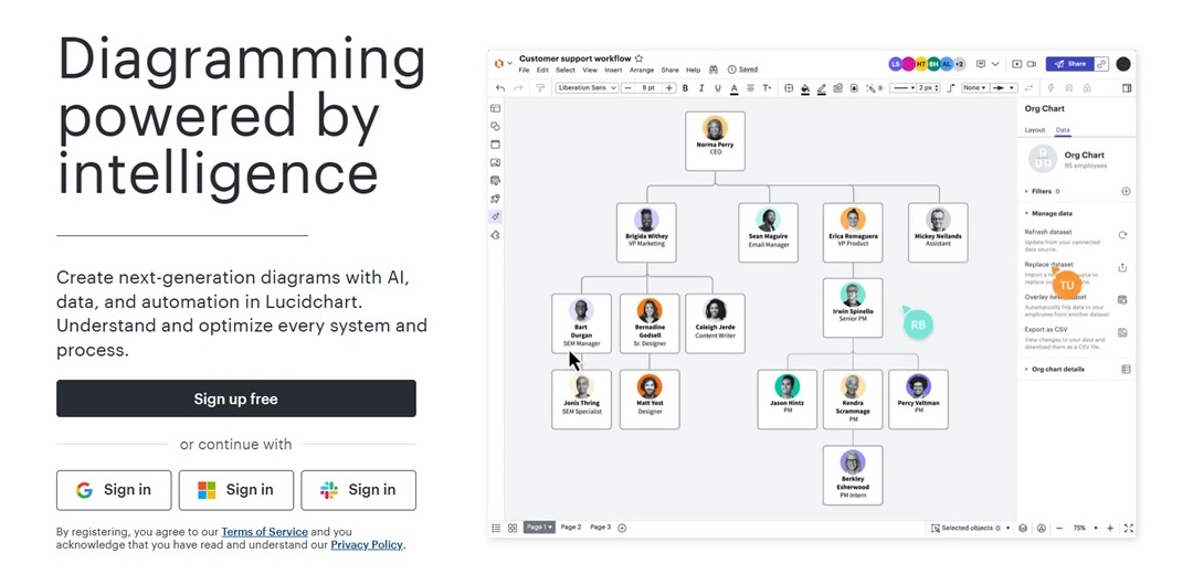 lucidchart website interface