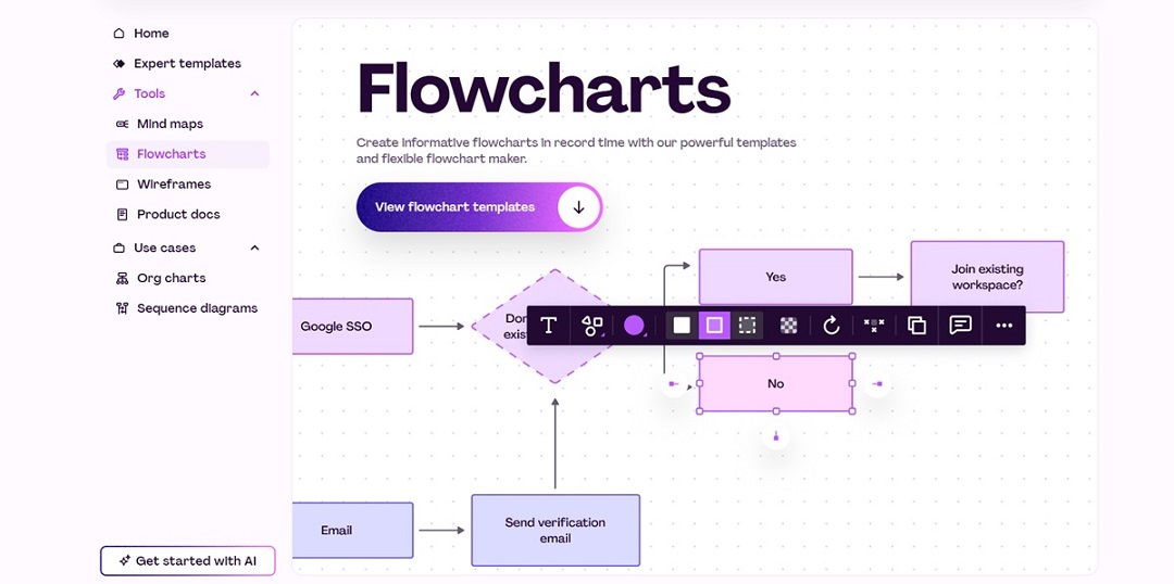 whimsical online interface