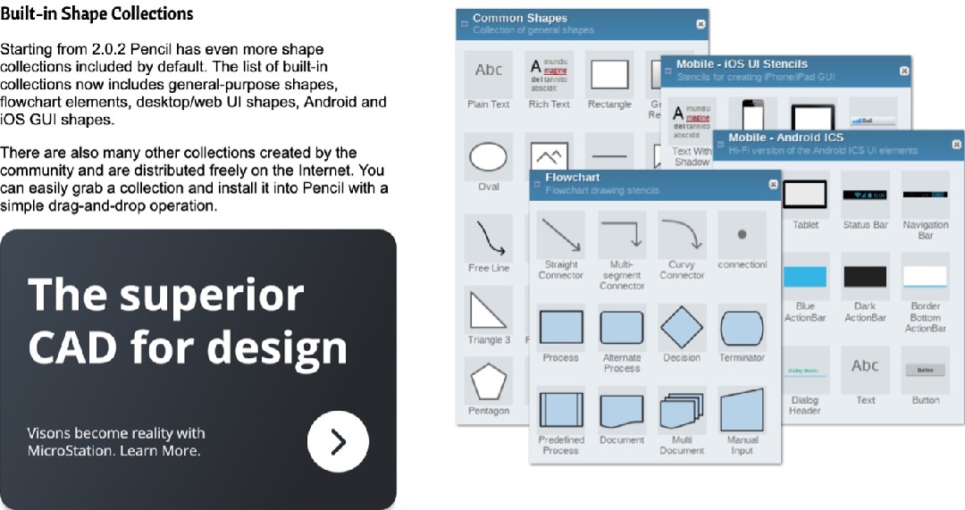 pencil project interface