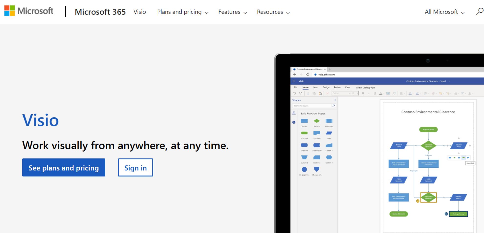 microsoft visio interface