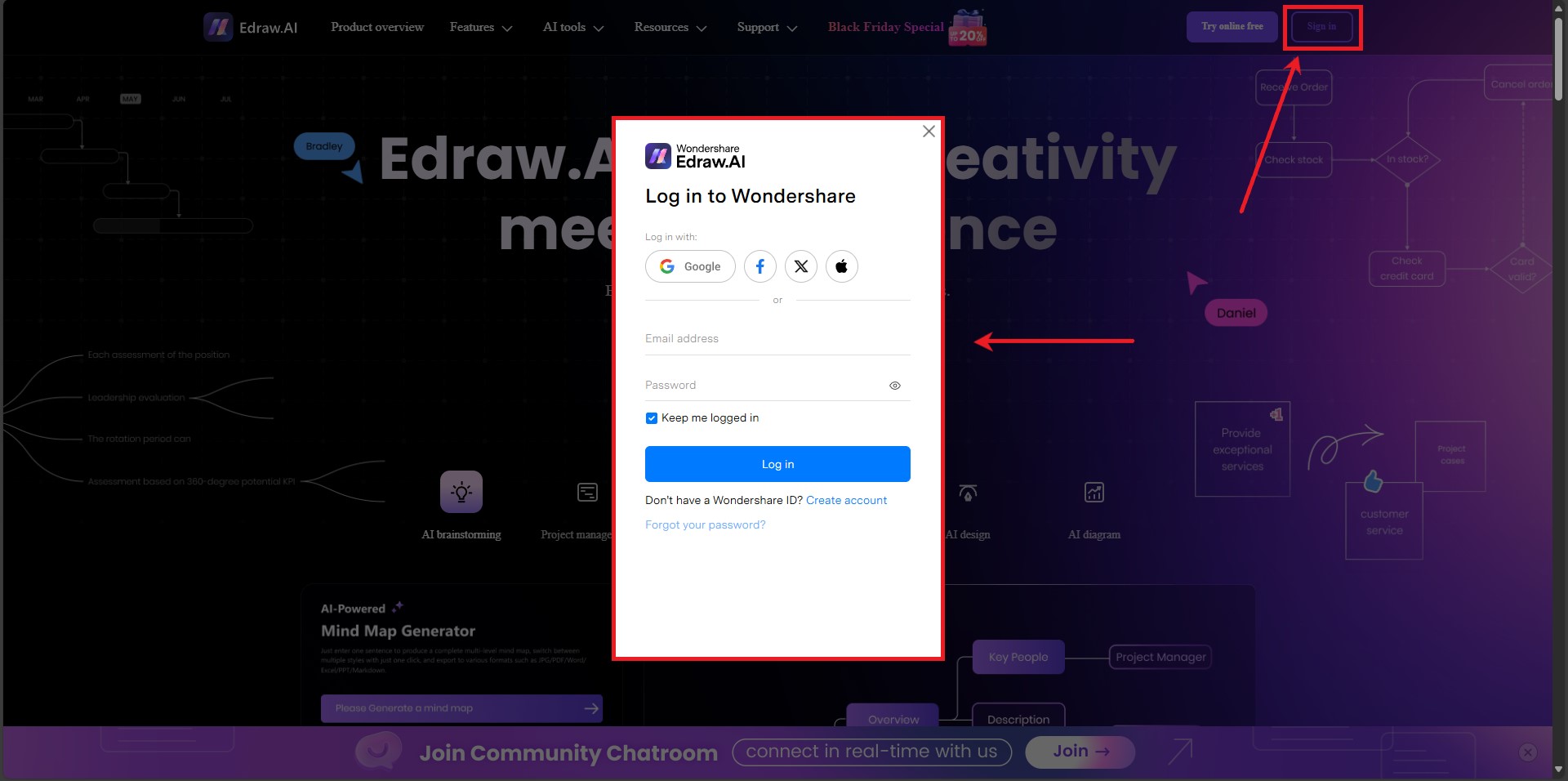 log in to edrawai