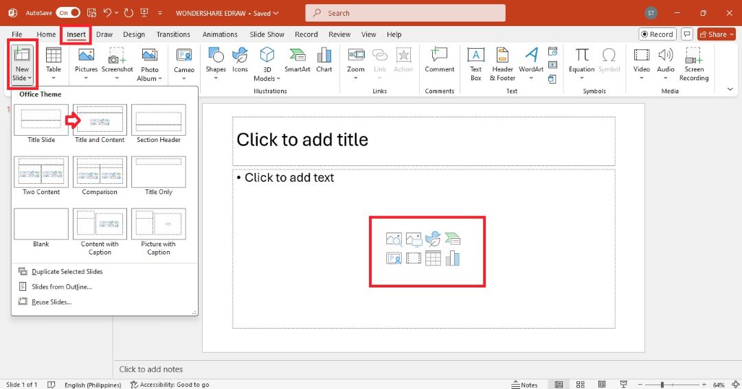 powerpoint title and slide layout