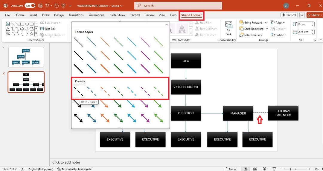 powerpoint org chart external partners