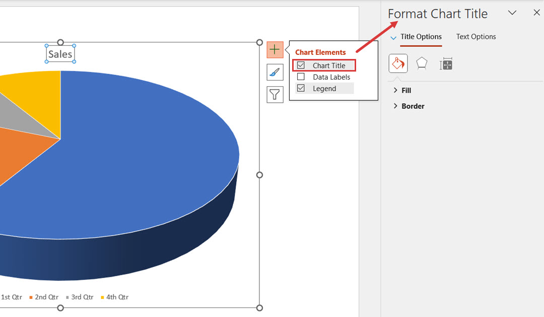 Formatting chart title