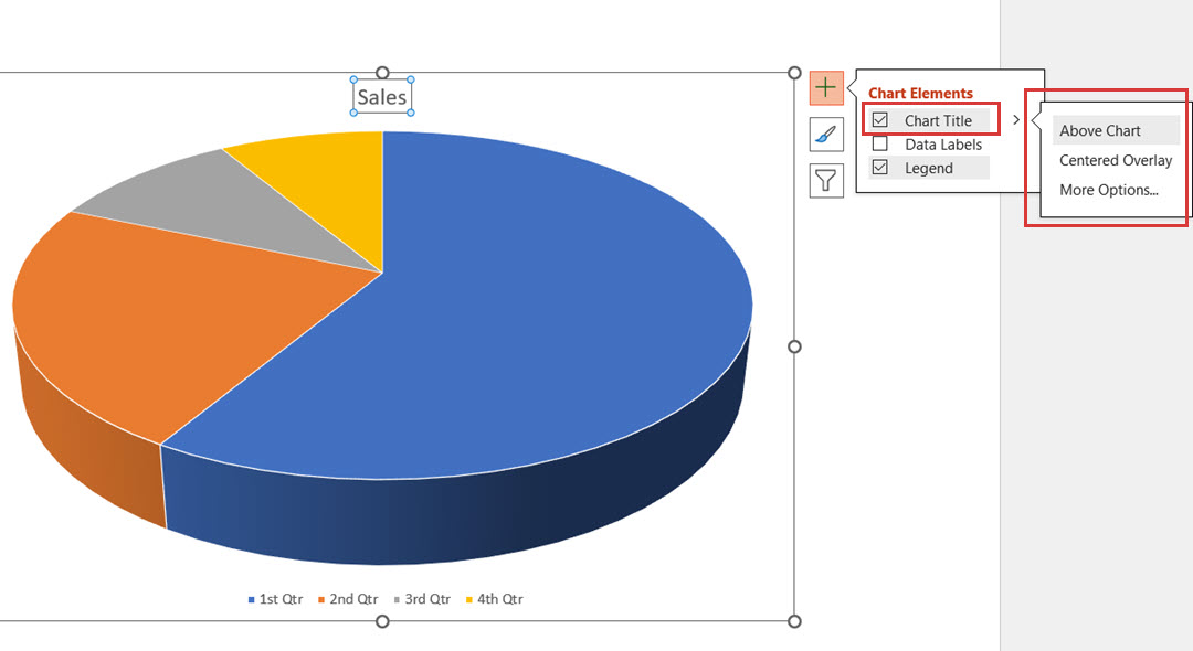 Quick access for chart title