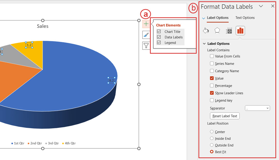 Updating data labels and legends