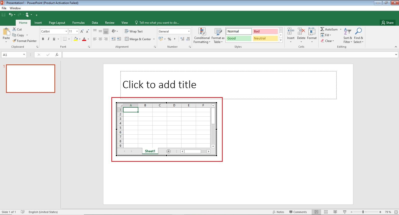 enter data in the excel spreadsheet