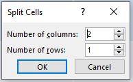 enter rows and columns