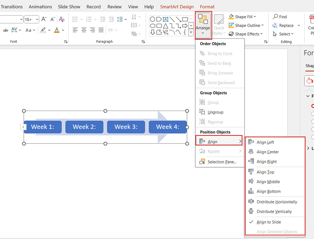 Diagram alignment with one click