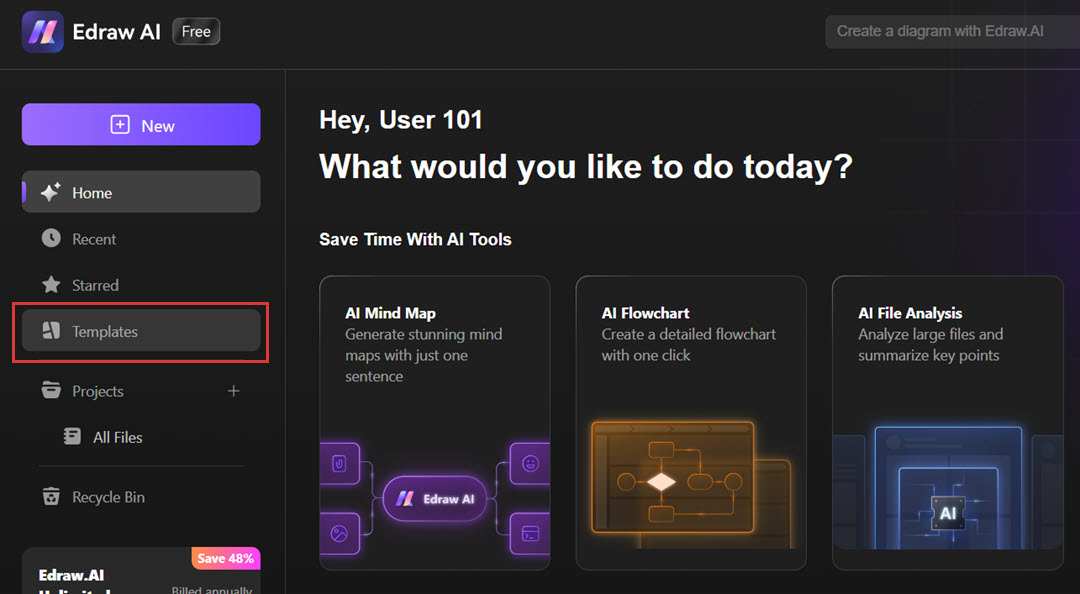 choosing templates from edraw.ai