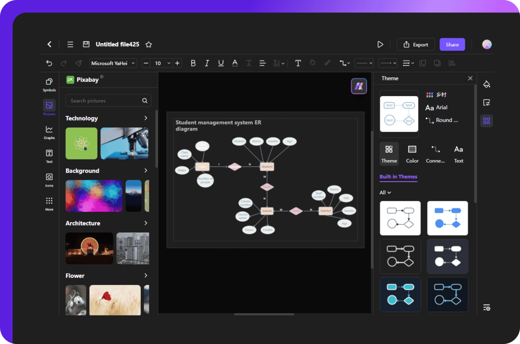 editing and customising er diagram using edraw