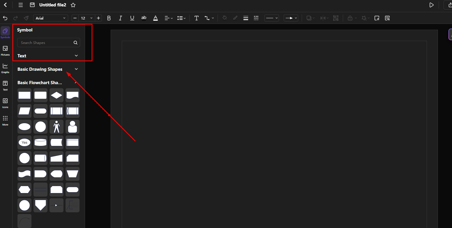 search for er diagram symbols from edraw