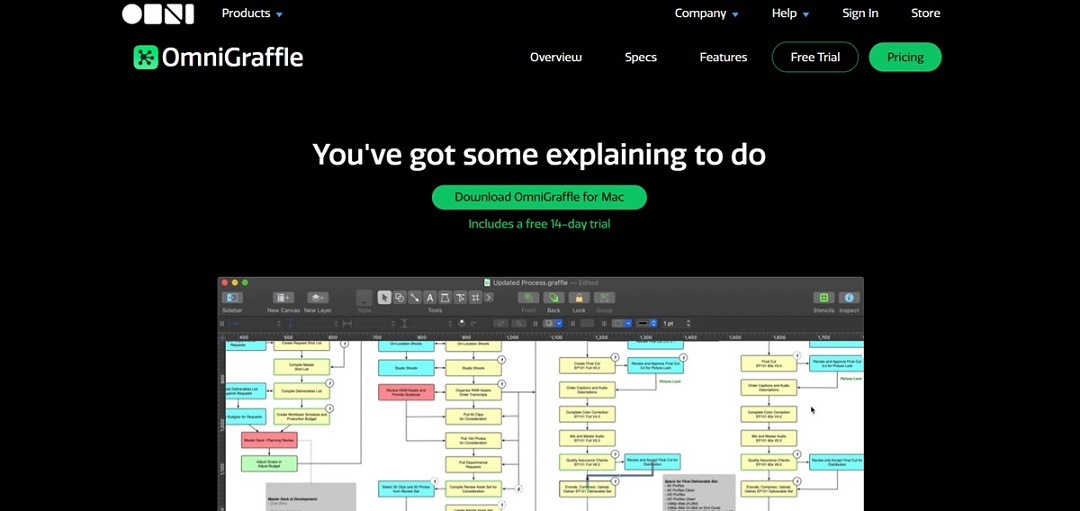 omnigraffle website interface