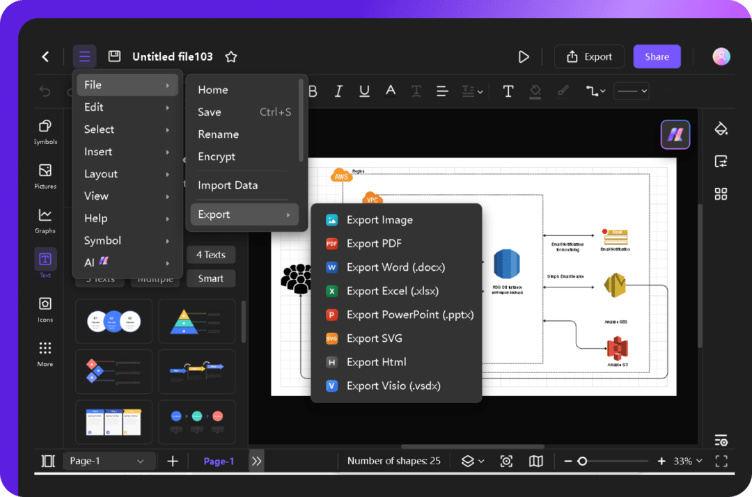 saving, exporting, and sharing