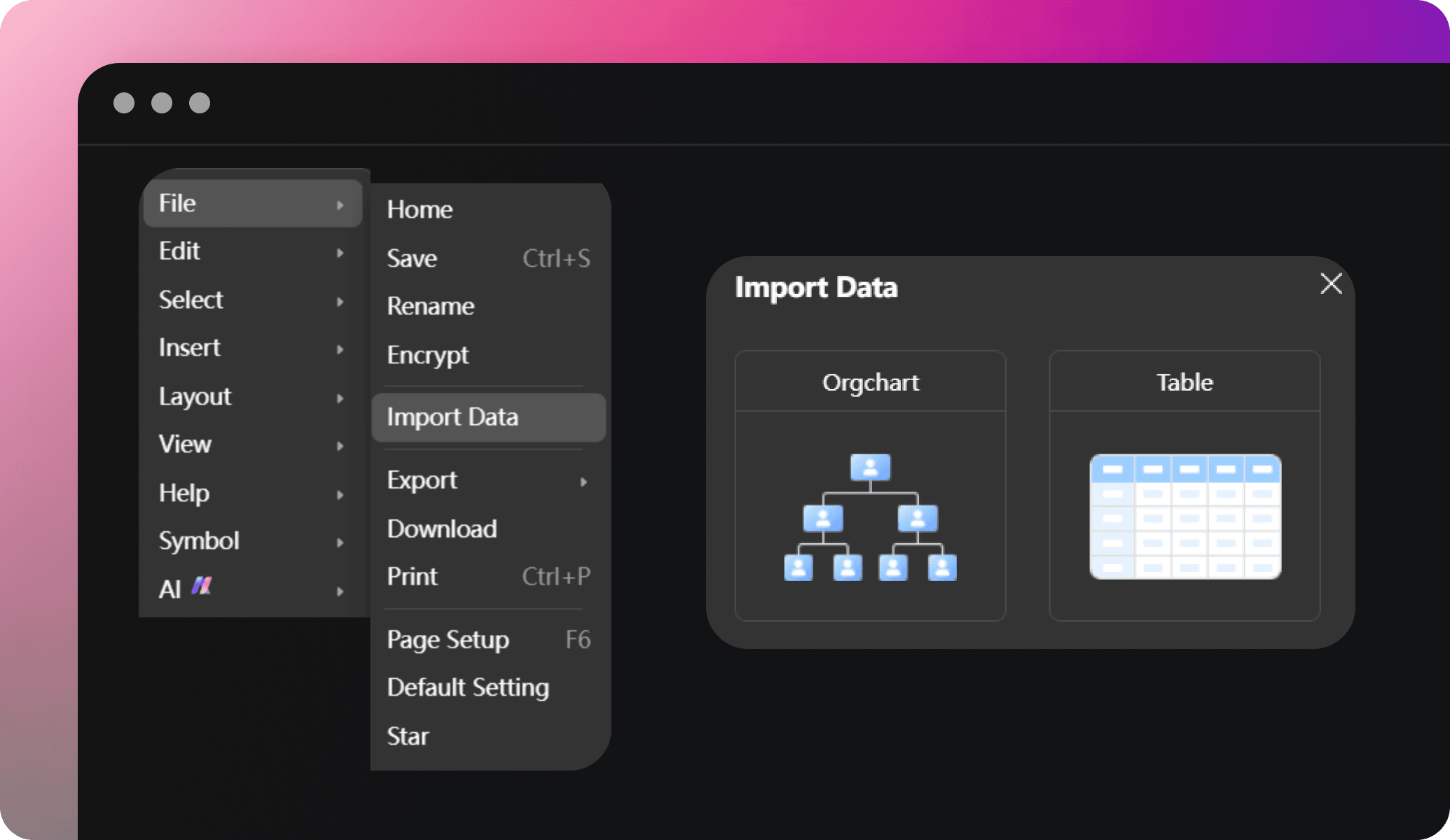 edrawai data import options