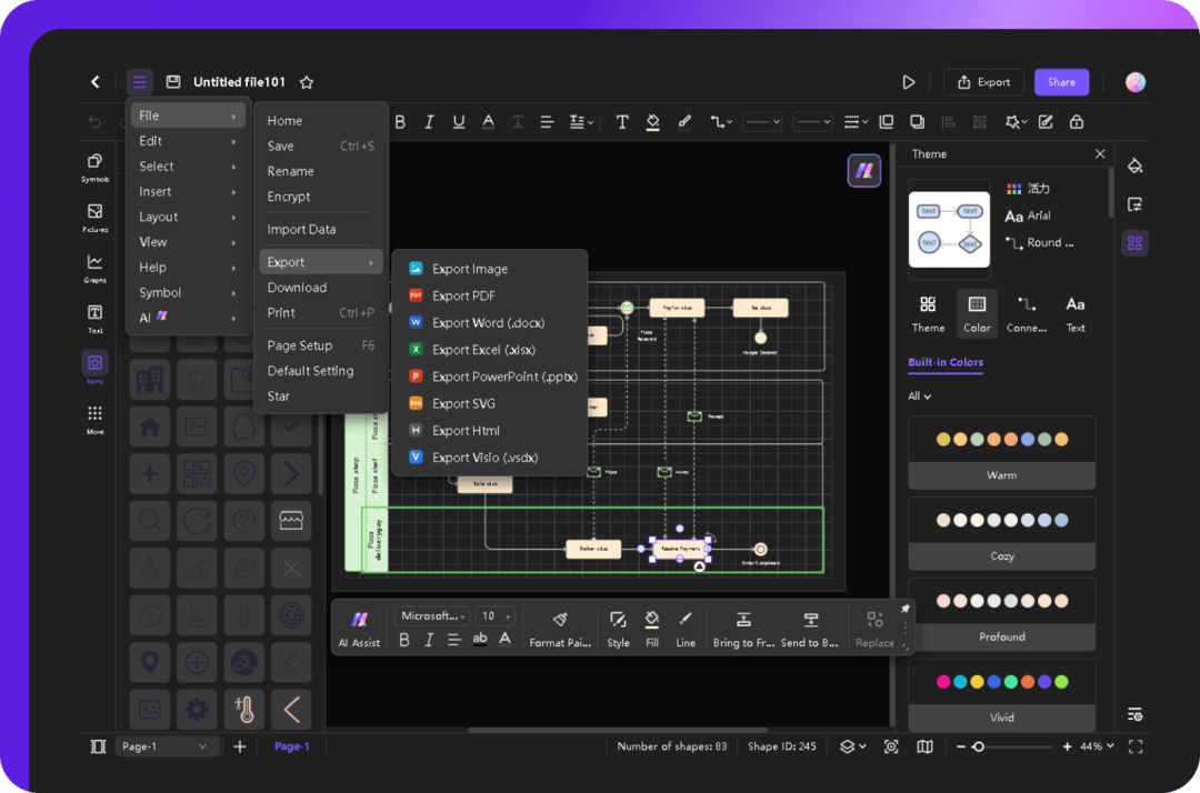 saving, exporting, and sharing