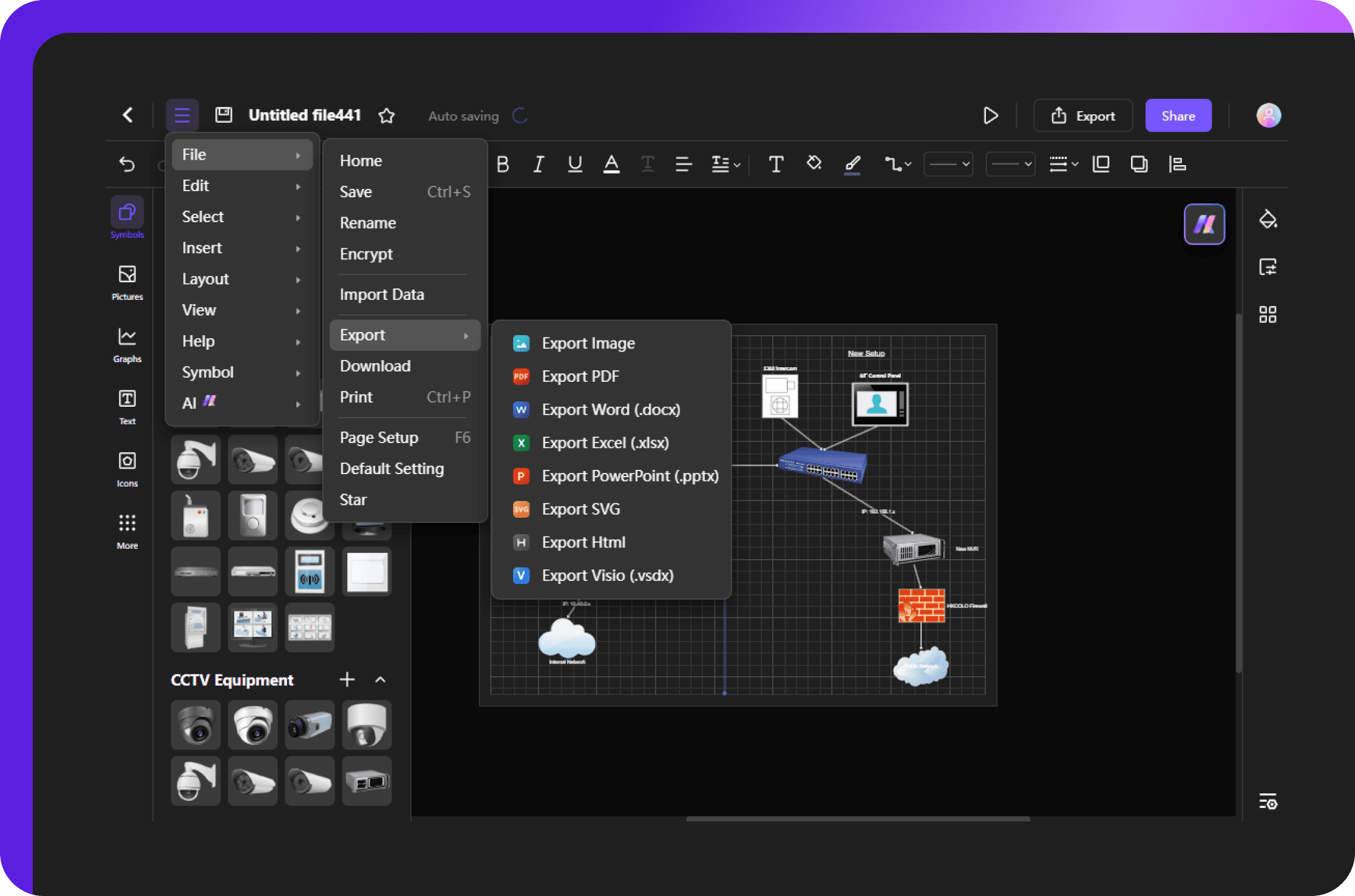 saving, exporting, and sharing