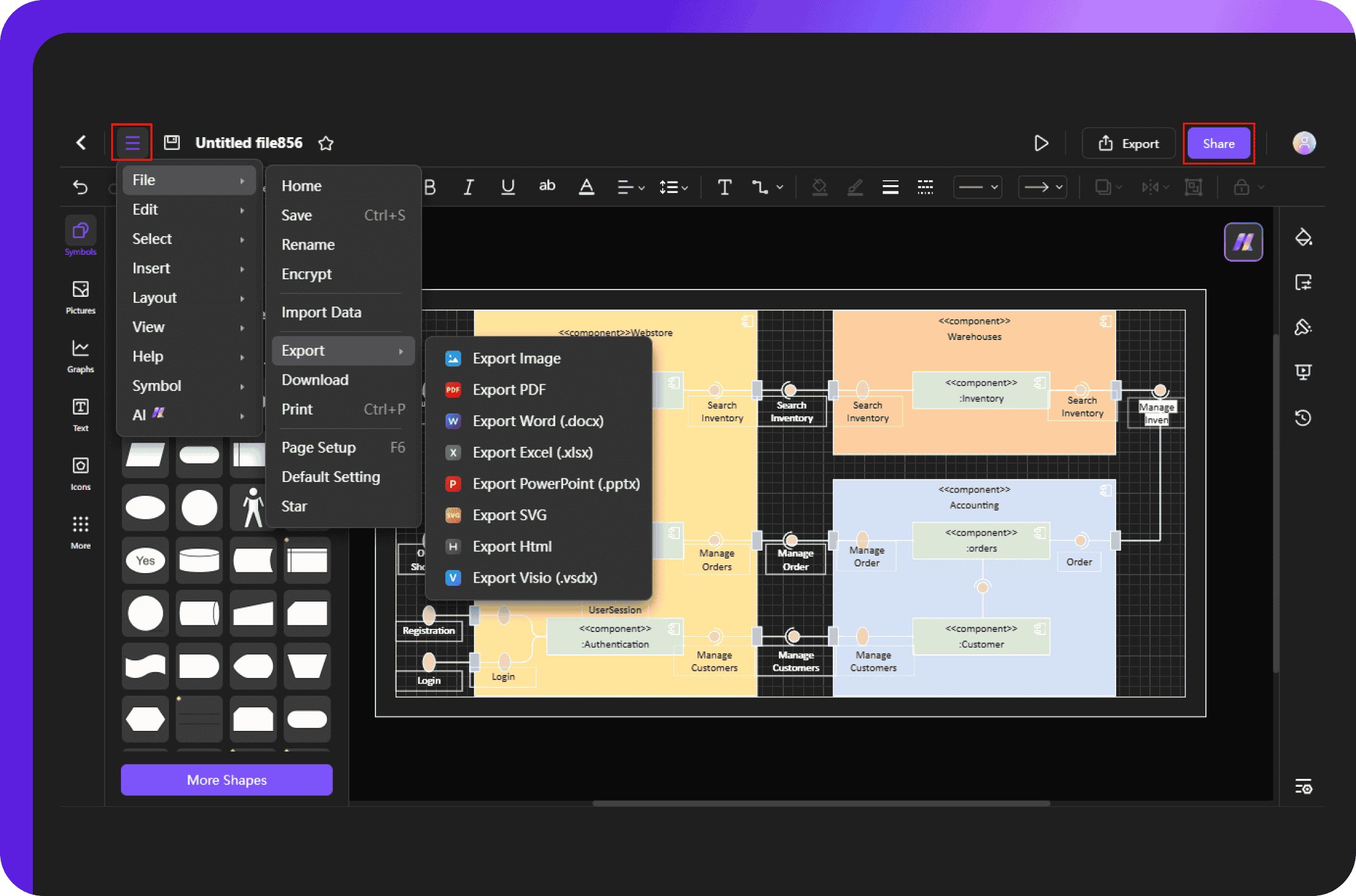 saving, exporting, and sharing