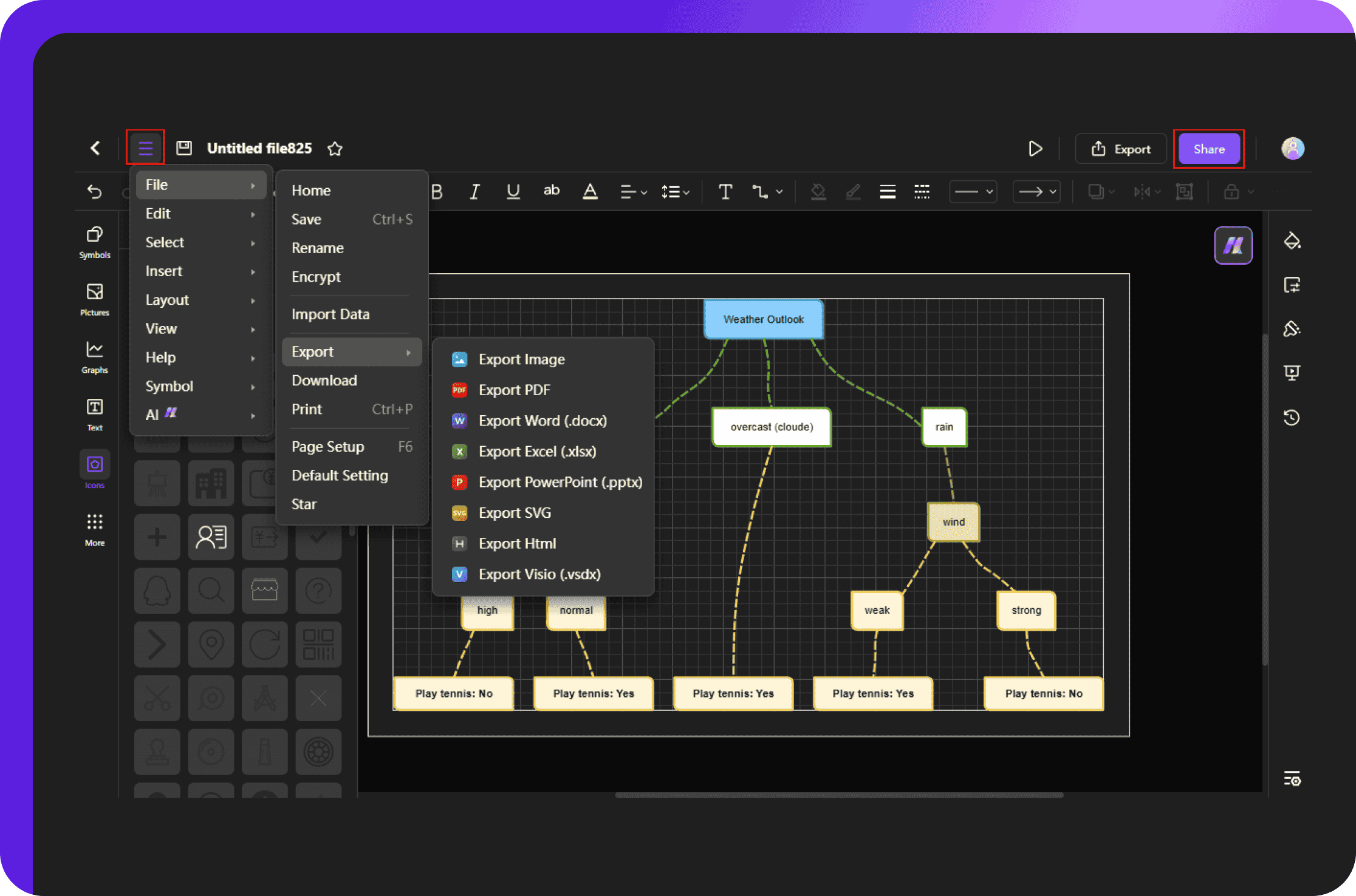 saving, exporting, and sharing