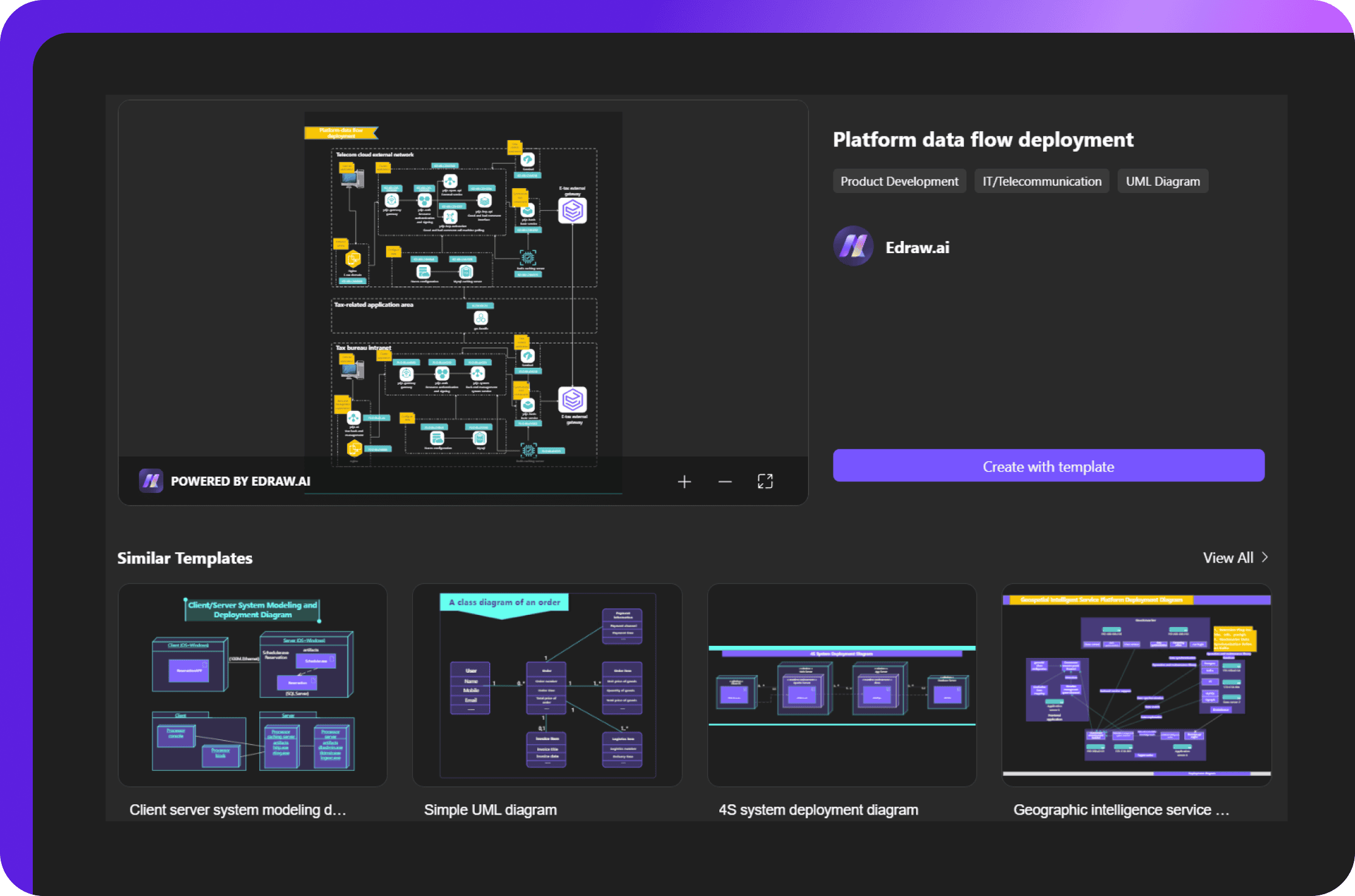 edrawai registration and template selection