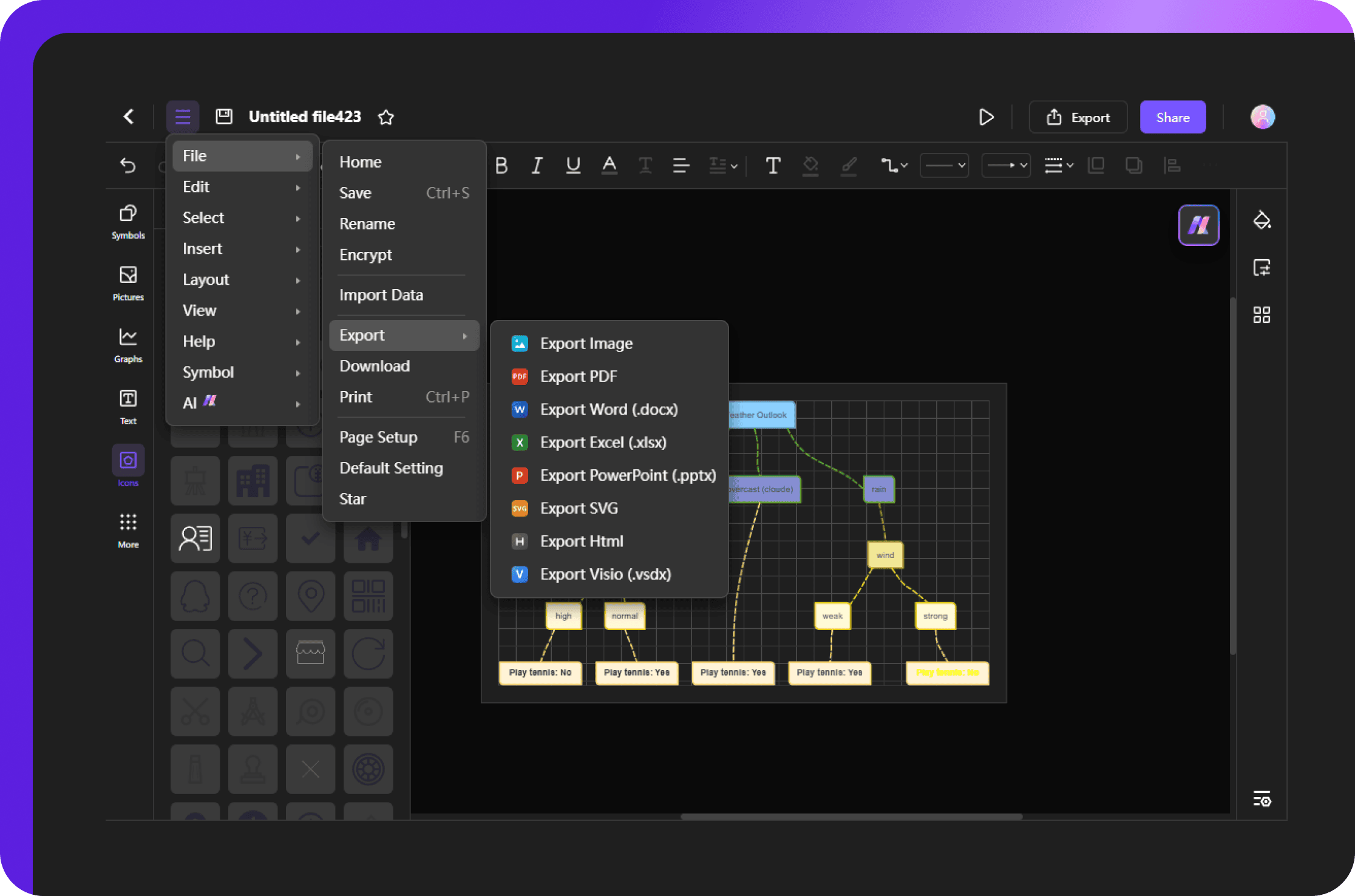 saving, exporting, and sharing