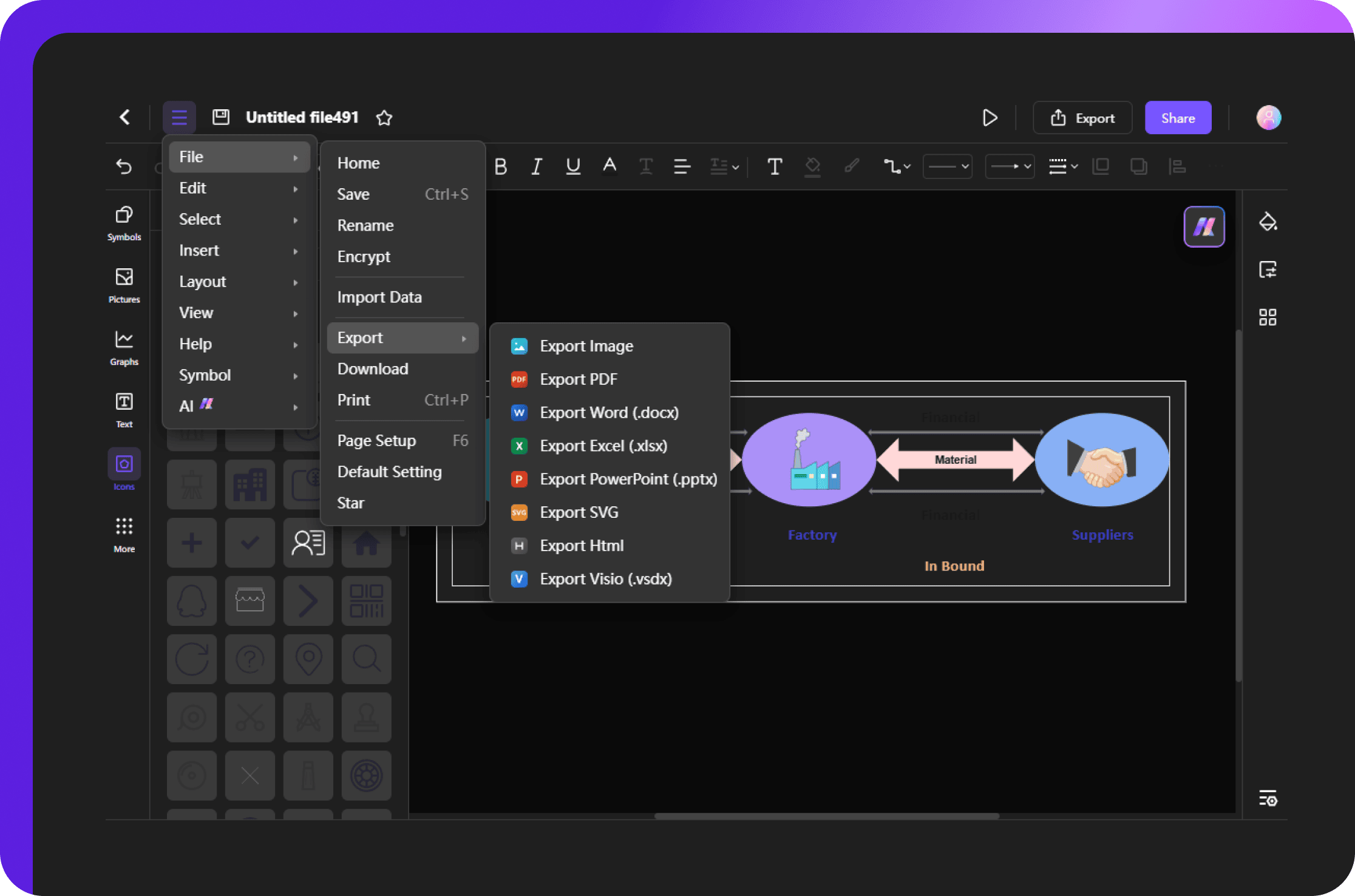 saving, exporting, and sharing